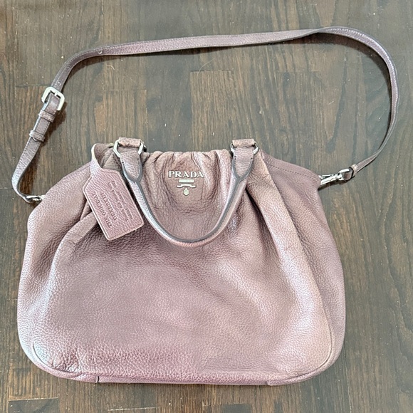 Prada Women's Purple Leather Shoulder Bag - Picture 2 of 13